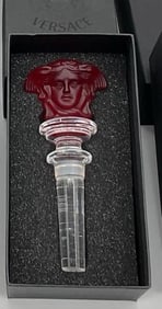 Rosenthal Versace Medusa Crystal Bottle Stopper - Red