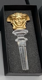 Rosenthal Versace Medusa Crystal Bottle Stopper - Gold