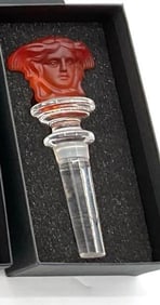 Rosenthal Versace Medusa Crystal Bottle Stopper - Orange