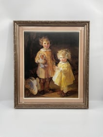 "Two Little Sisters" by Alice Kent Stoddard (American, 1883-1976) Lithograph