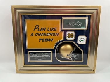 Daniel Rudy Ruettiger Signed Notre Dame Display