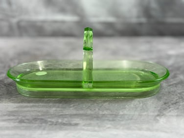 Green Glass Dish/Tray