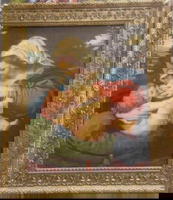 "The Virgin of the green cushin" by Andrea Solari reproduction