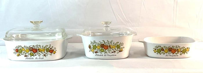 3 Pc - Vintage Corning Ware Set