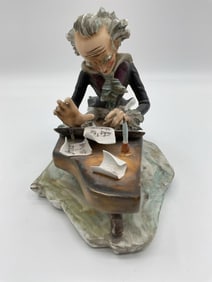 VBCM Italy Hand-Painted Porcelain Figurine of Composer at Desk - Italian Vincenzo Bertolotti