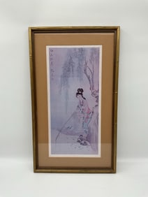 Woman Fishing by the Willow Tree