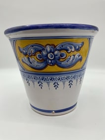 Hand-Painted Italian Ceramic Planter