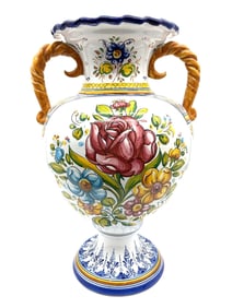 Discontinued Hand-Painted Talavera Vase from Spain - Colombia Restaurant