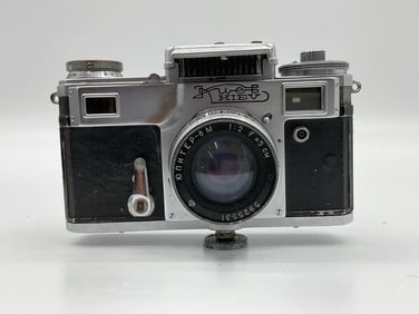 Vintage Kiev 4 Rangefinder Camera with Leather Case from Cold War
