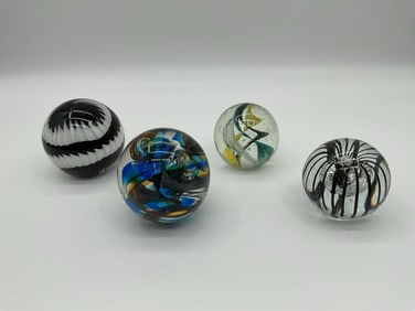 Assorted Art Glass Paperweights – Lot of 4