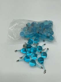 Lot of Blue Vintage French Crystal Teardrop Chandelier Prisms