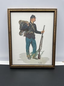 Framed Print of a Union Infantry Soldier – Don Troiani Style