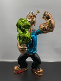 Polychrome Pop Art Popeye Sculpture
