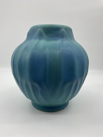 RARE Van Briggle Pottery Blue Drip Glaze Vase  - Arrow Root