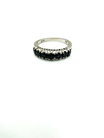 White 18kt. Gold Ring with Blue Sapphires