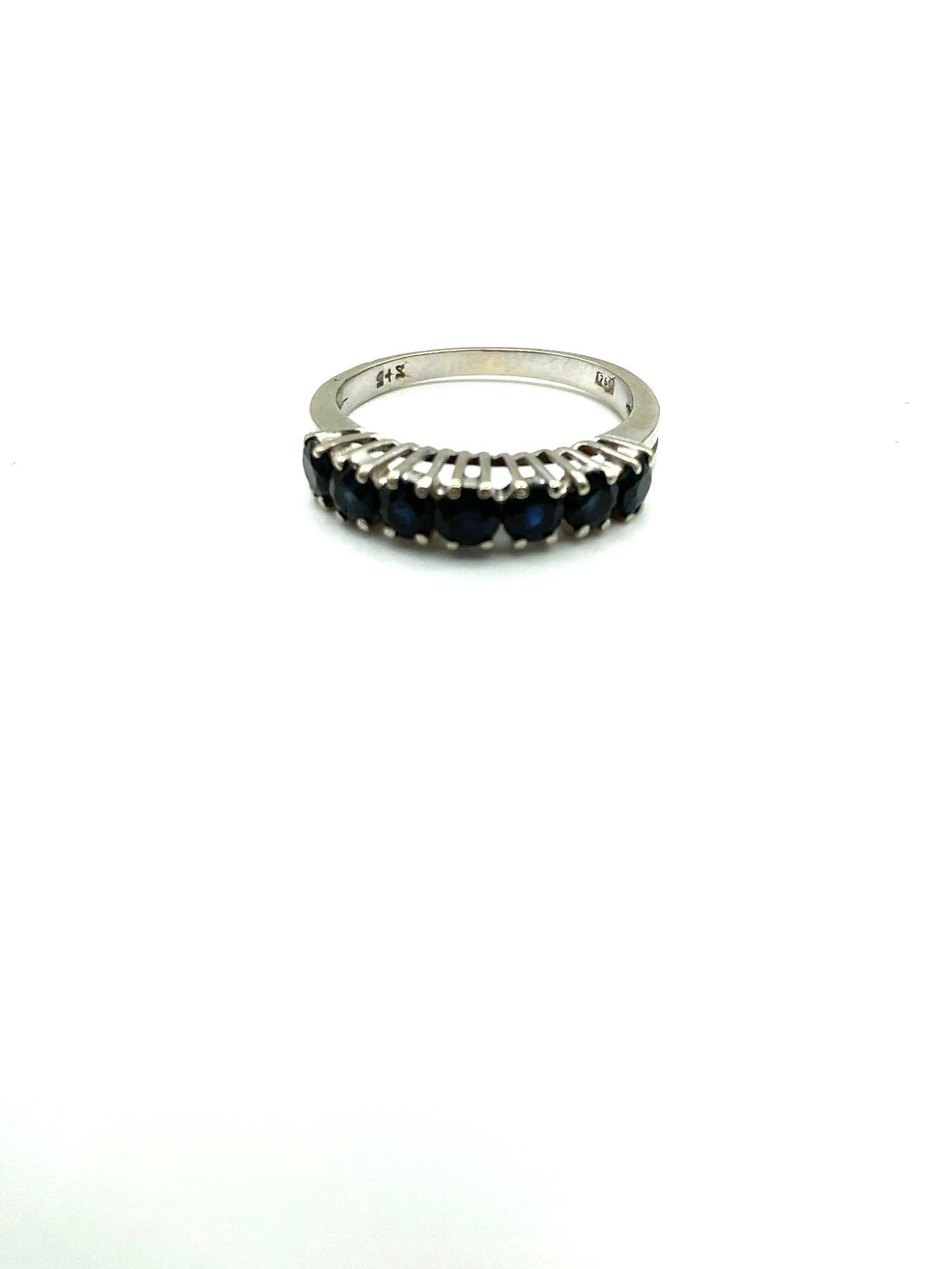 White 18kt. Gold Ring with Blue Sapphires (1 of 5)