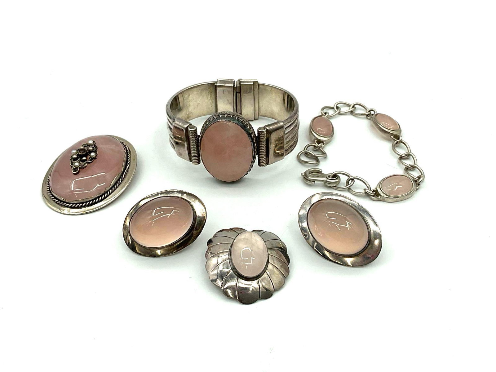 Collection of Sterling Silver and Rose Quartz Jewelry (1 of 3)