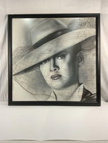 Monochromatic Airbrushed Canvas Portrait