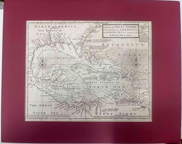 Antique Map Chart of the West Indies By Herman Moll
