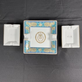 3 Vintage Ashtrays, Limoges & Manufacture De Monaco