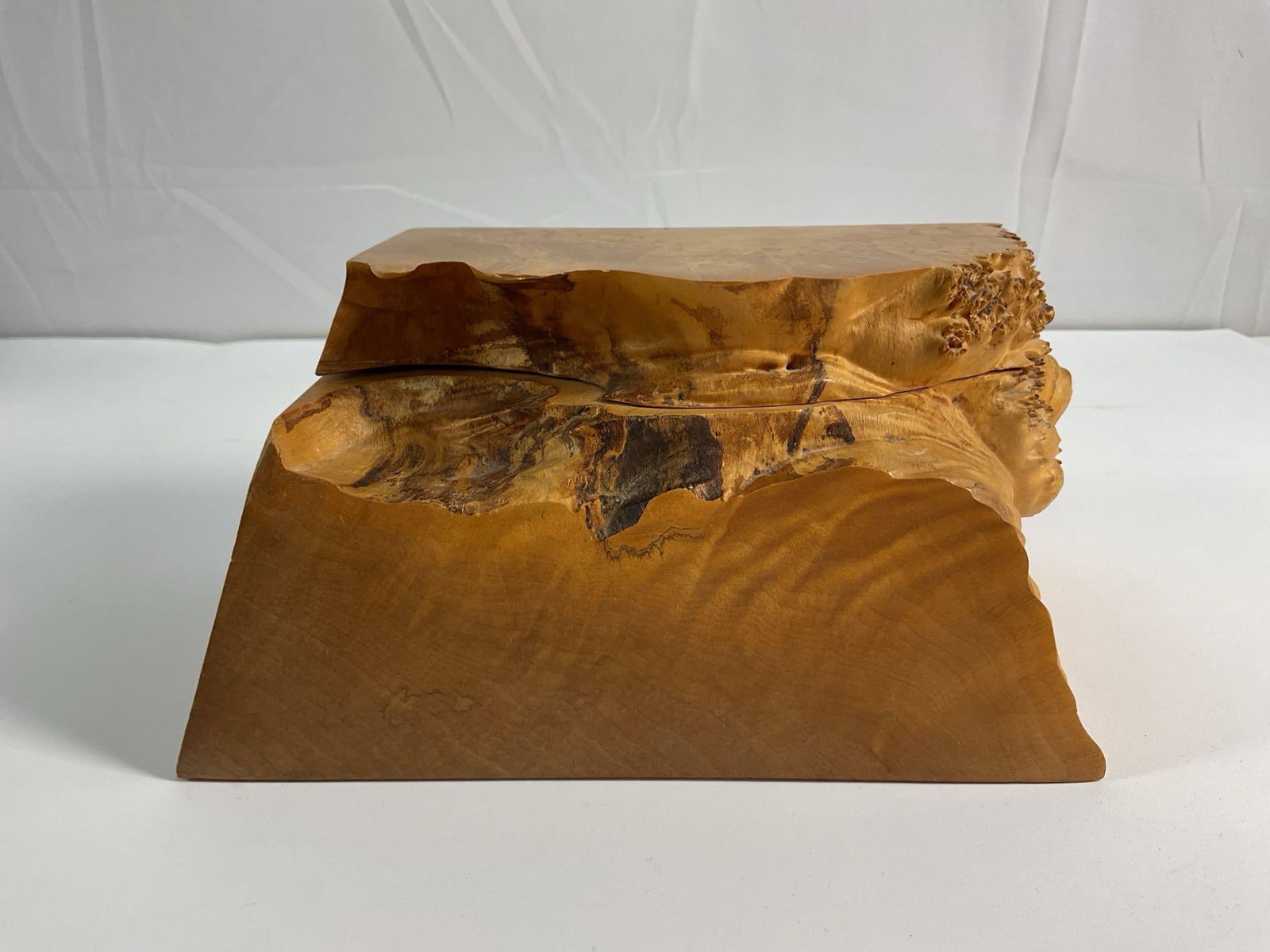 Michael Elkan Carved Birdseye Maple Burl Box (1 of 7)