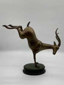 Handstand Antelope Bronze Sculpture