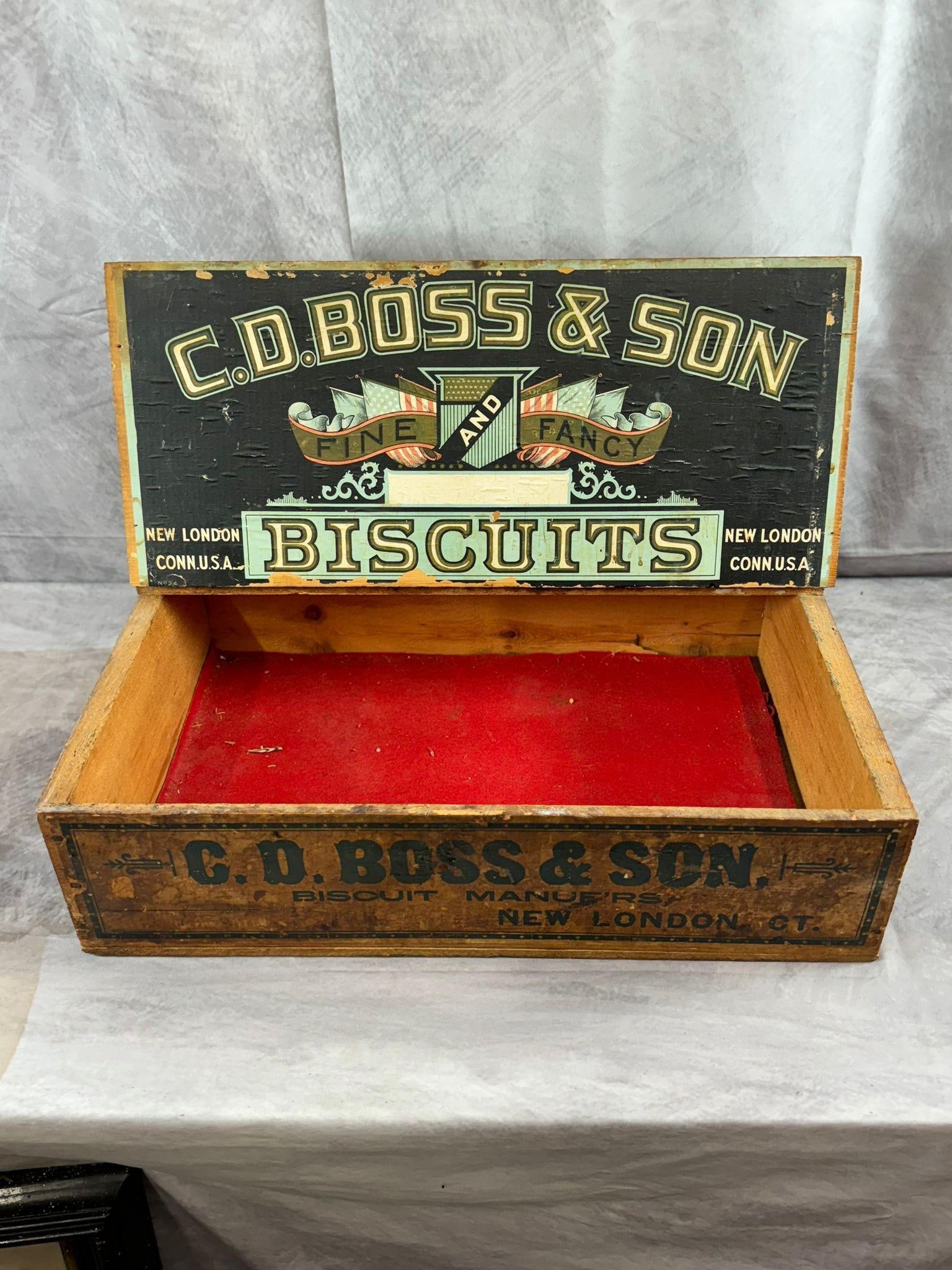 C.D. Boss & Son, Biscuit Manufacturers, Wooden Crate (1 of 5)