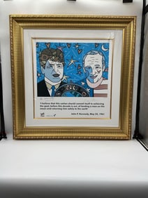 EXTREMELY RARE “JFK & Buzz Aldrin – Apollo" by Romero Britto