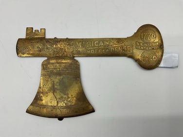 1926 Philadelphia Independence Sesquicentennial Thin Brass Key Plaque