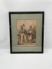 "The Fish Merchant" by Carle Vernet (France, 1758-1836) Lithograph