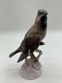 Rosenthal Germany Hand-Painted Porcelain Waxwing Bird Figurine