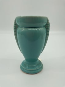 Turquoise Glazed Beaded Handle Urn Vase