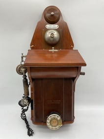 Antique Danish Wall Telephone by Jydsk Telefon Aktieselskab