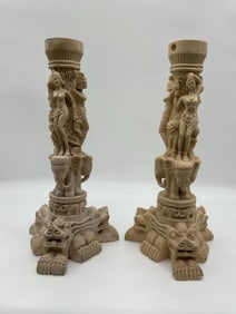 Pair of Asian-Inspired Figural Candle Holders