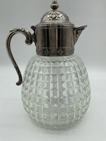 Cut Glass and Silverplate Claret Jug - Italian