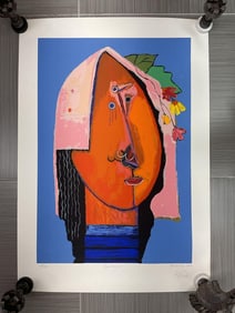 Abstract Portrait by Alberto Ulloa (Dominican Republic, 1950-2011) Serigraph