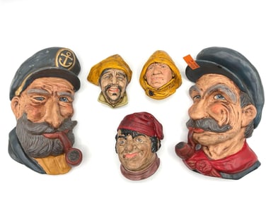 Set of Nautical Character Wall Plaques