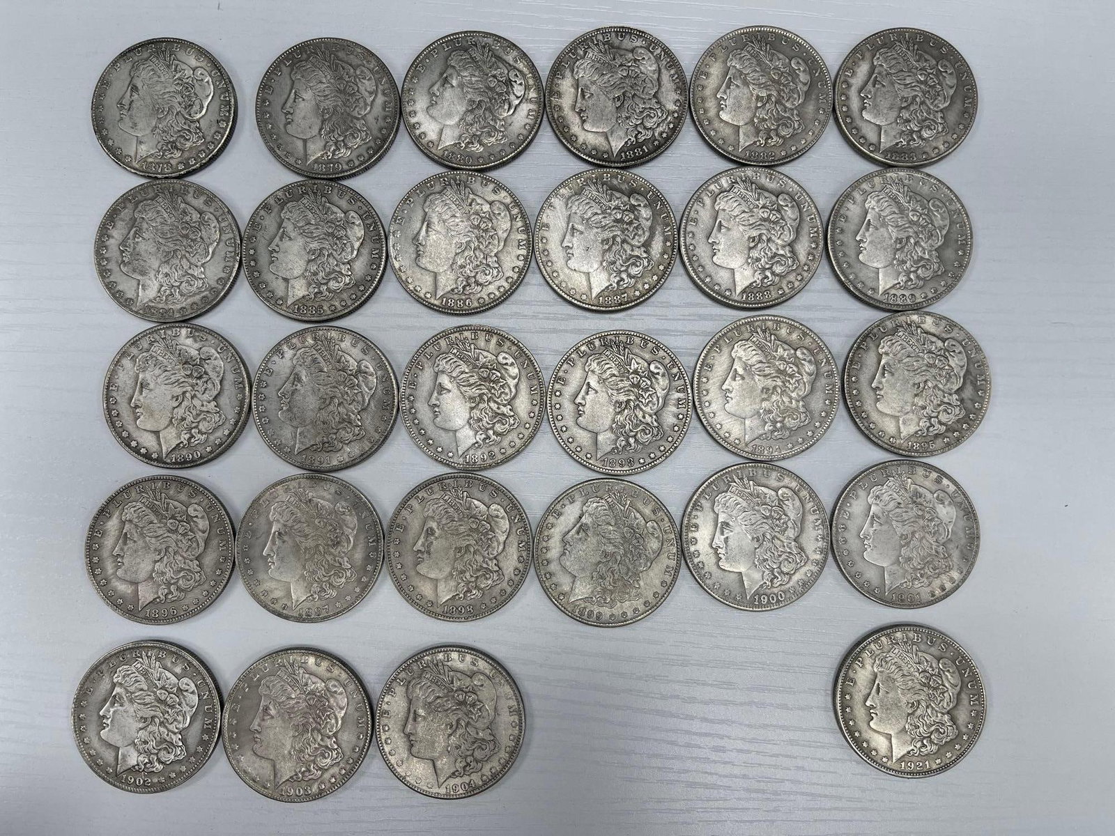 Collection of 25 Morgan Silver Dollars (1878–1921) (1 of 1)