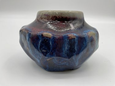 Flambé Glazed Studio Pottery Vase