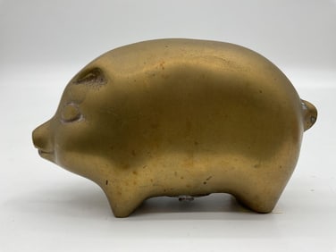 Brass Piggy Bank Figurine