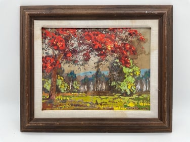 Autumn Landscape by Felix Ramos(Cuba, 1919-1993) OIl on Board