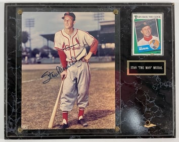 Signed Stan "The Man" Musial Plaque