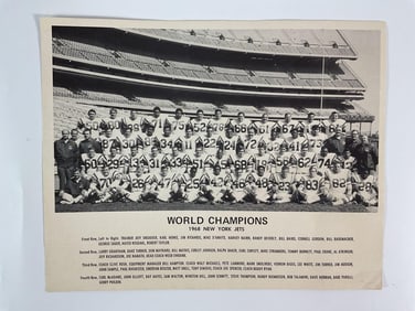 1968 New York Jets World Champions Team Photo