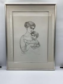 Mother and Child by Edna Hibel (American, 1917-2014) Lithograph