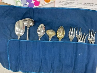 2 Antique/Vintage Silver Flatware Sets