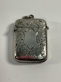 PFJ Antique sterling silver vesta case (match safe)