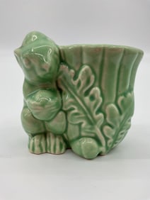 Green Ceramic Bunny Planter or Toothpick Holder