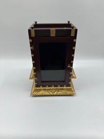 Neoclassical-Style Wooden Display Cabinet with Gilt Accents