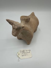 Ancient Near East Bronze Age Pottery Bull / Pull Toy