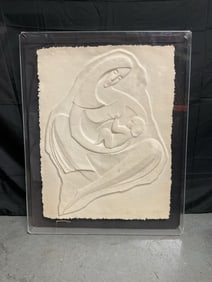 Mother and Child by David Fisher (England, 1946-2013) Cast Paper